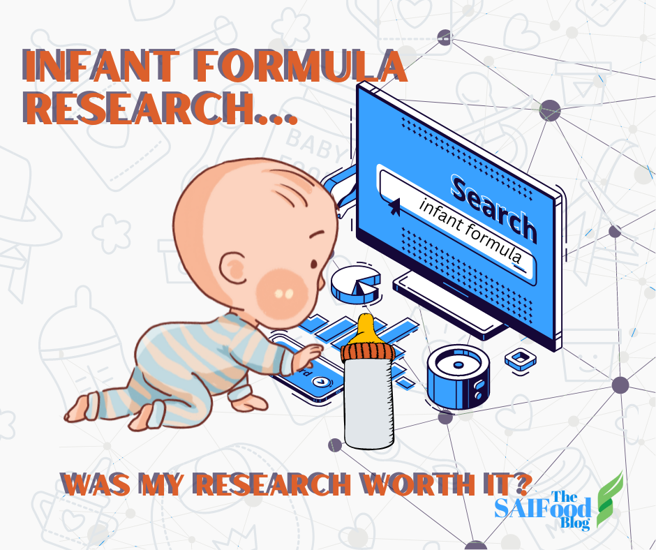 Infant searching infant formula on a computer