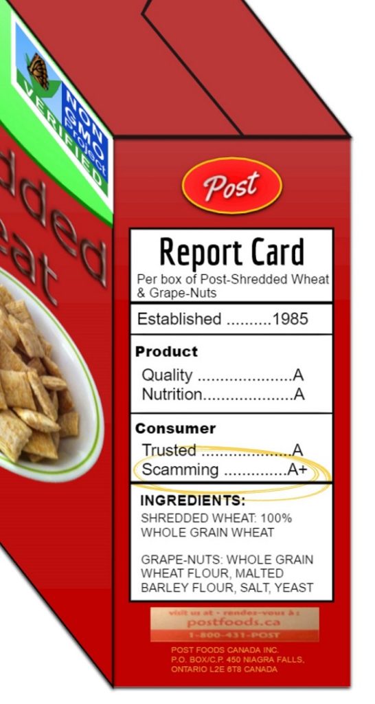 Well done Post Foods, this time you got an A+ in Consumer Scamming