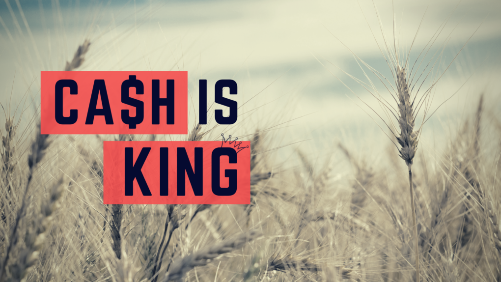Cash flow is key when it comes to farming, in fact, Cash is King!