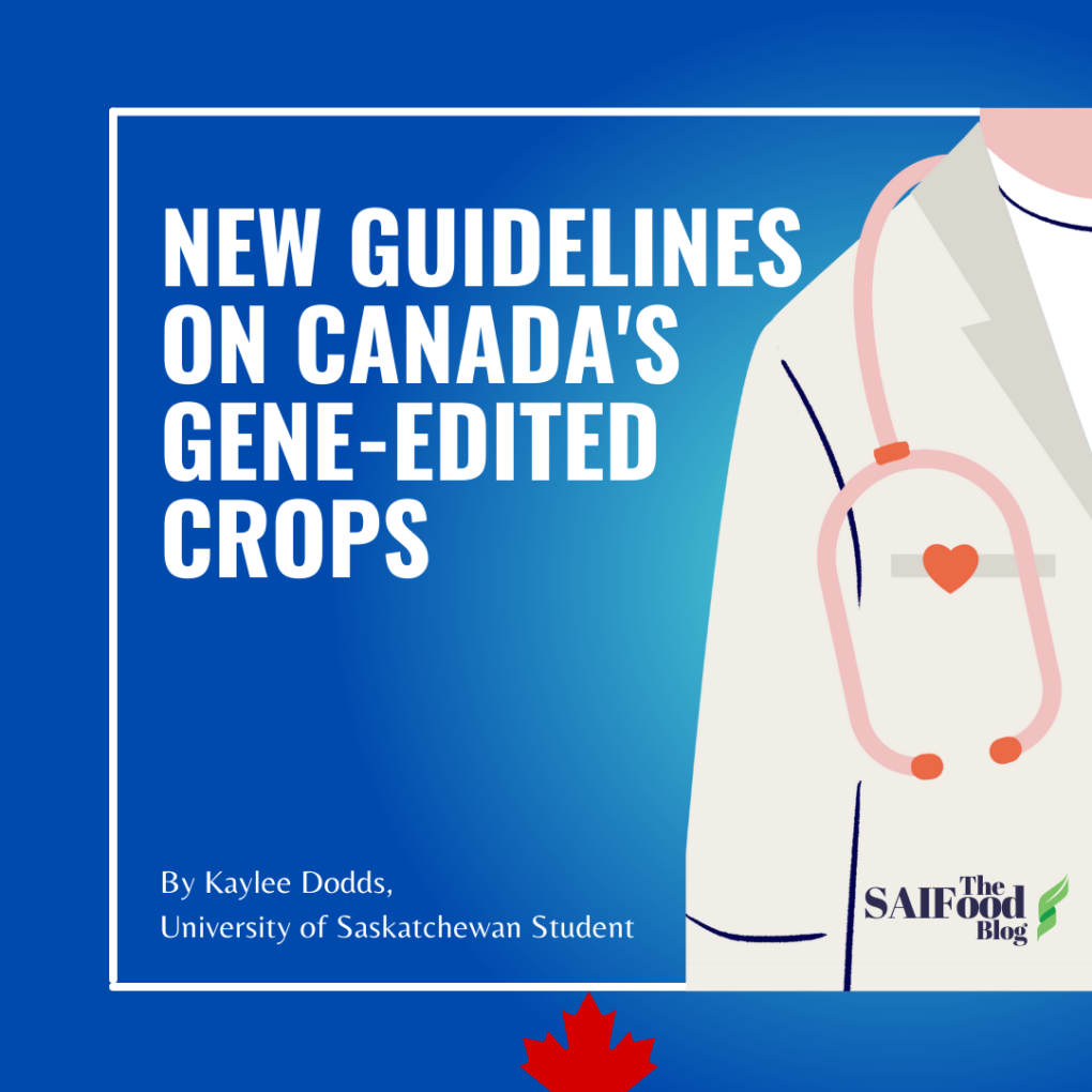 lab coat and title "New Guidelines on Canada's Gene-Edited crops"