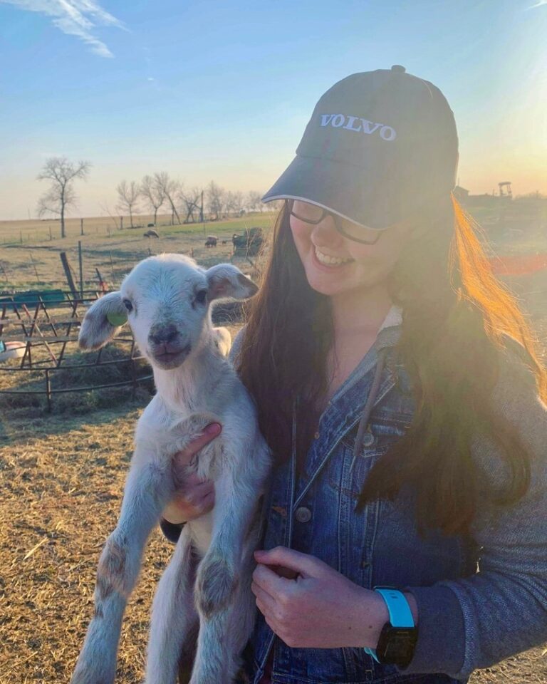 Kaylee and a lamb