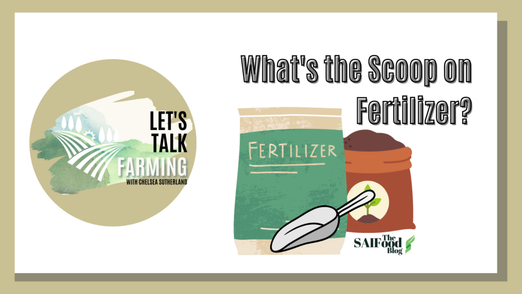 A bag of fertilizer and a scoop, with the title of blog
