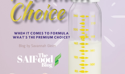 Hand holding bottle with Gold font "Premium Choice"