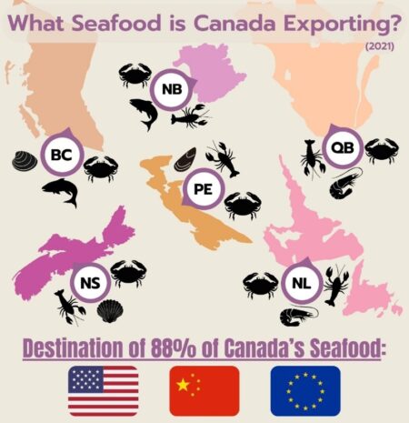 Top Canadian seafood exports (2021) by province