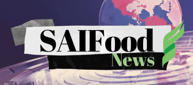 banner of SAIFood logo over a glob and News title