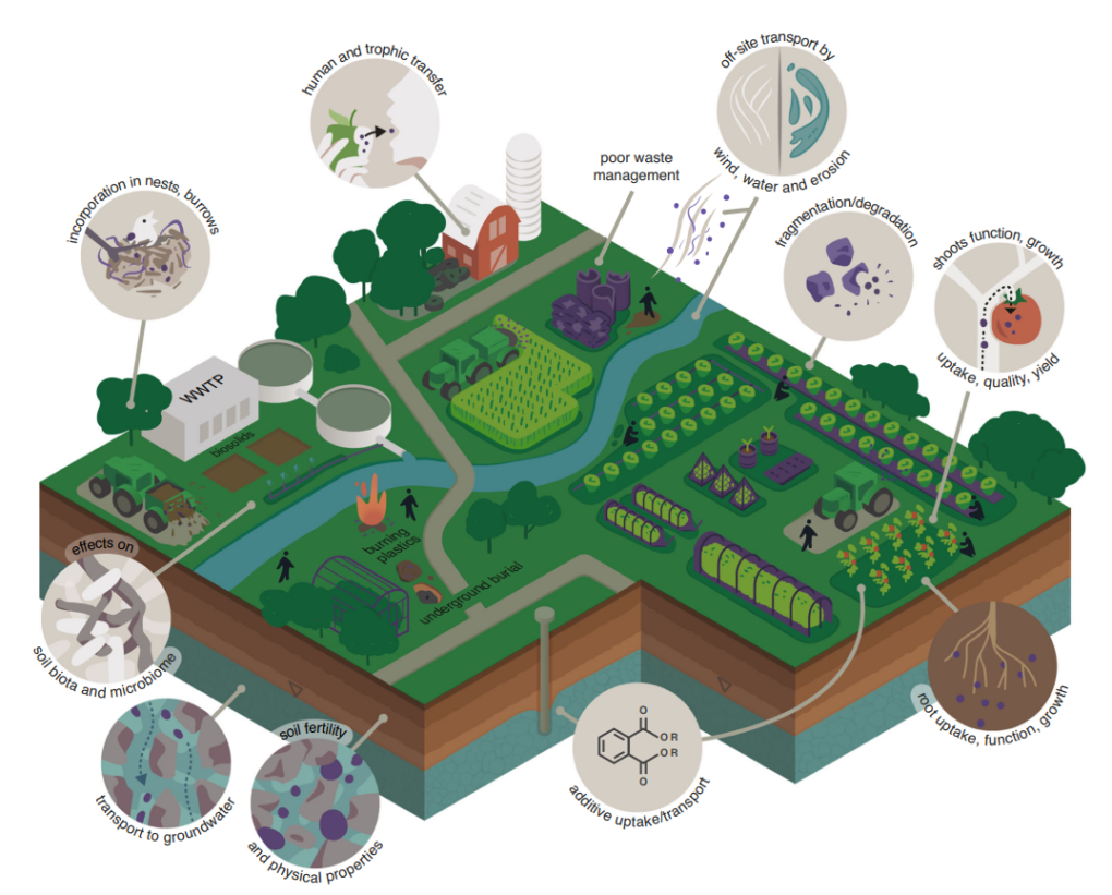 Diagram of plastic uses on farm