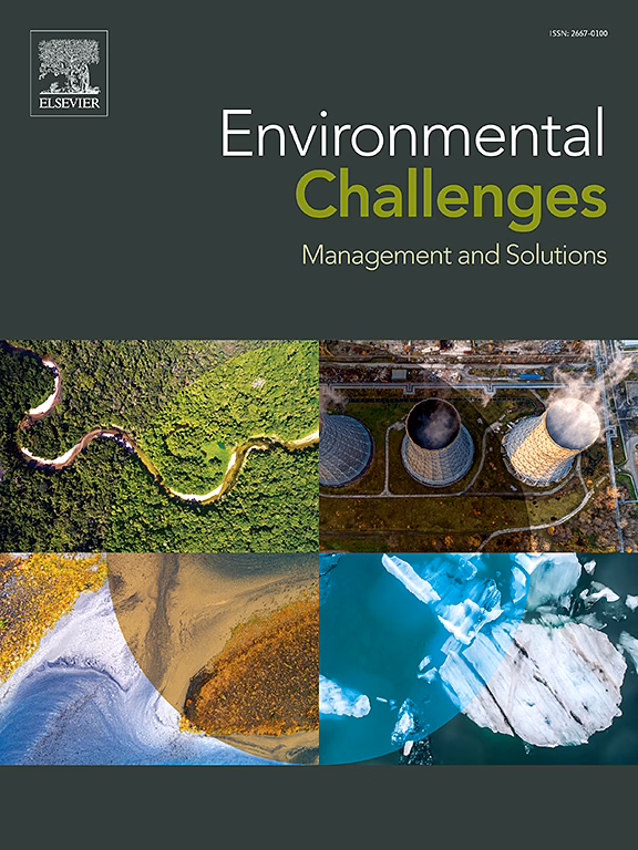Cover page for Environmental Challenges Journal